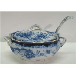 FLOW BLUE TUREEN