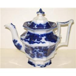 FLOW BLUE TEAPOT