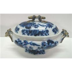 FLOW BLUE TUREEN