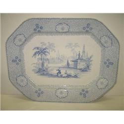 BLUE & WHITE TRANSFERWARE PLATTER