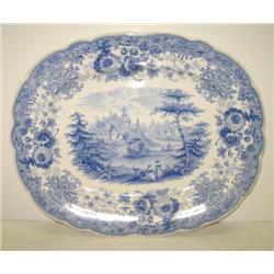 BLUE & WHITE TRANSFERWARE PLATTER