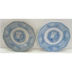 BLUE & WHITE TRANSFERWARE BUTTER PATS