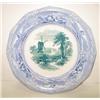 Image 1 : GREEN, BLUE & WHITE TRANSFERWARE PLATE