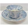 Image 1 : BLUE & WHITE TRANSFERWARE CUP & SAUCER