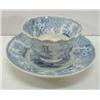 Image 2 : BLUE & WHITE TRANSFERWARE CUP & SAUCER