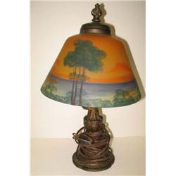 LAMP WITH REVERSE PAINTED SHADE