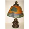 Image 1 : LAMP WITH REVERSE PAINTED SHADE