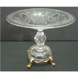 ETCHED GLASS COMPOTE