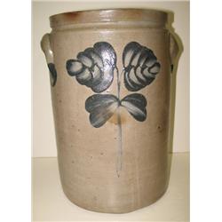 BLUE DECORATED STONEWARE CROCK