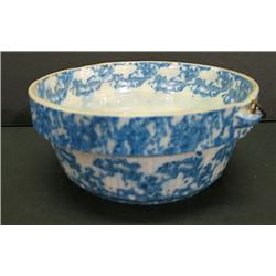 BLUE SPONGEWARE HANDLED BOWL