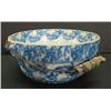 Image 2 : BLUE SPONGEWARE HANDLED BOWL