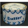 Image 1 : BLUE SPONGEWARE BUTTER CROCK