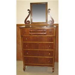 WALNUT EMPIRE TALL CHEST