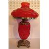 Image 1 : RED GLASS TABLE LAMP