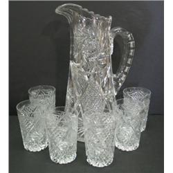 7 PIECE CUT GLASS SET