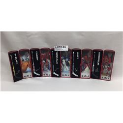 5 MINIATURE HOCKEY STAR STICKS IN CASES