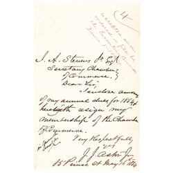 1864-Date Civil War period General JOHN JACOB ASTOR JR. Autograph Letter Signed