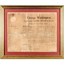 1789 GEORGE WASHINGTON Signed His First Year as President Military Appointment !