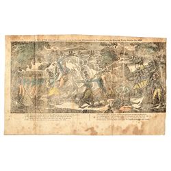 War of 1812 Hand-Colored Print of the 1812 Indian Savages Battle Scene