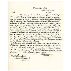 September 27, 1846 Handwritten Report Letter Regarding the Battle of Monterey
