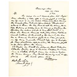 September 27, 1846 Handwritten Report Letter Regarding the Battle of Monterey