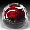 Image 1 : 40: Ronald Hansen Faceted Red Rose Paperweight