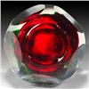 Image 2 : 40: Ronald Hansen Faceted Red Rose Paperweight
