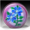Image 1 : 41: Ronald Hansen Low-Domed Blue Blossoms Paperweight