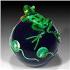 Image 2 : 83: Correia Green Frog With Red Heart Paperweight