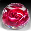 Image 1 : 228: Selkirk Glass 1986 Faceted Rose Paperweight
