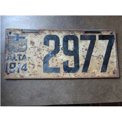 1914 ALBERTA LICENSE PLATE