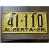 Image 1 : 1926 ALBERTA LICENSE PLATE
