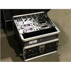 DENON DJ MIXING EQUIPMENT IN GATOR CASE, INCLUDES DENON DN-X500 DJ MIXER , DENON DN-D4000