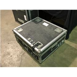 14 H X 26-1/2 D X 28-1/2 W BLACK AND SILVER CLYDESDALE A/V EQUIPMENT CASE