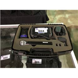 SURE PGX-4 WIRELESS MICROPHONE KIT INCLUDING RECEIVER, SM 58 HAND HELD,  BELT PACK, MIC CLIP & CASE