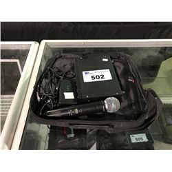 SURE SLX-4 WIRELESS MICROPHONE KIT INCLUDING RECEIVER, BETA 58A HAND HELD,  BELT PACK & CASE