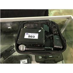 SURE SLX-4 WIRELESS MICROPHONE KIT INCLUDING RECEIVER, BETA 58A HAND HELD,  BELT PACK & CASE