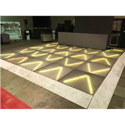 25 SECTIONS OF 4' X 4' FROSTED FLOOR ILLUMINATED PORTABLE DANCE FLOOR / STAGING WITH AMERICAN DJ