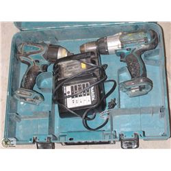 MAKITA 1/4" CORDLESS IMPACT DRILL & 1/2" DRILL