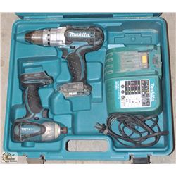 MAKITA 1/4" CORDLESS IMPACT DRILL & 1/2" DRILL