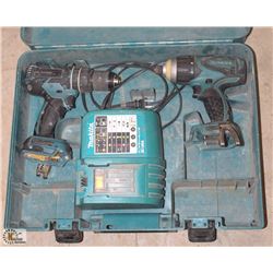 MAKITA 1/4" CORDLESS IMPACT DRILL & 1/2" DRILL