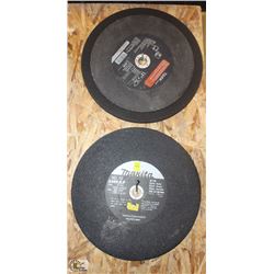 LOT OF SEVEN 14" ABRASIVE CUTTING WHEEL & ONE