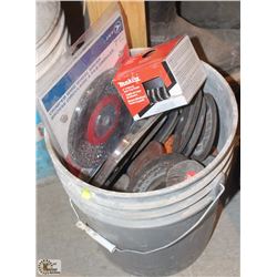 PAIL OF ASSORTED ABRASIVES