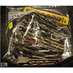 BAG OF ASSORTED LARGE DRILL BITS