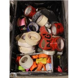 CRATE OF ASSORTED TAPE