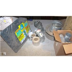 9 ASSORTED VENTILATION COMPONENTS W/ TAPE & AIR