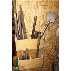 12 ASSORTED JACKHAMMER BITS