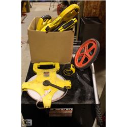 LOT OF 7 REEL MEASURING TAPES, MEASURING