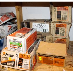 LOT OF ASSORTED PASLODE STRIP NAILS W/ BOSTITCH &