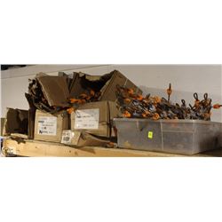 5 OPEN CASES OF CAM-LOCK TIES W/ TOTE OF